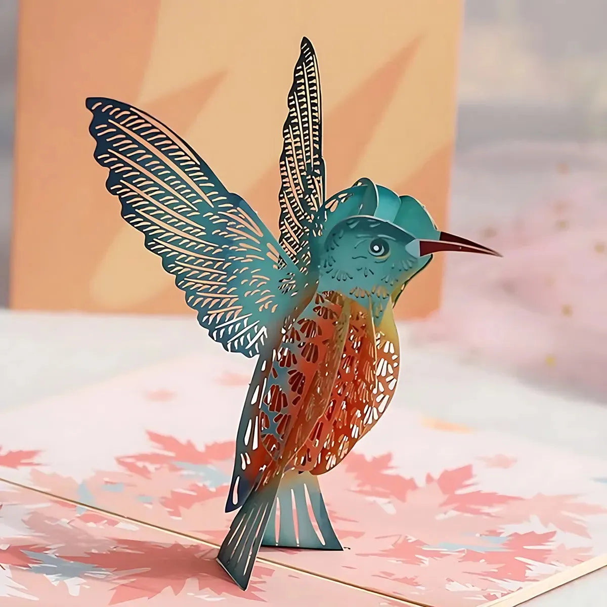 3D bird design pop up greeting card with delicate laser cut details, unique gift card in Australia