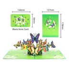 3D butterfly pop up greeting card size guide, colourful laser cut gift card in Australia