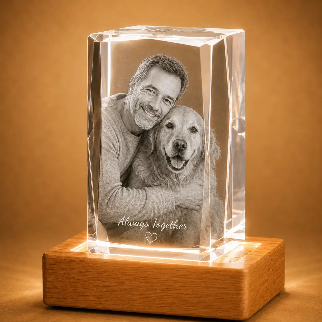 3D crystal faceted cube pet memorial gift, a timeless keepsake for precious pet memories.