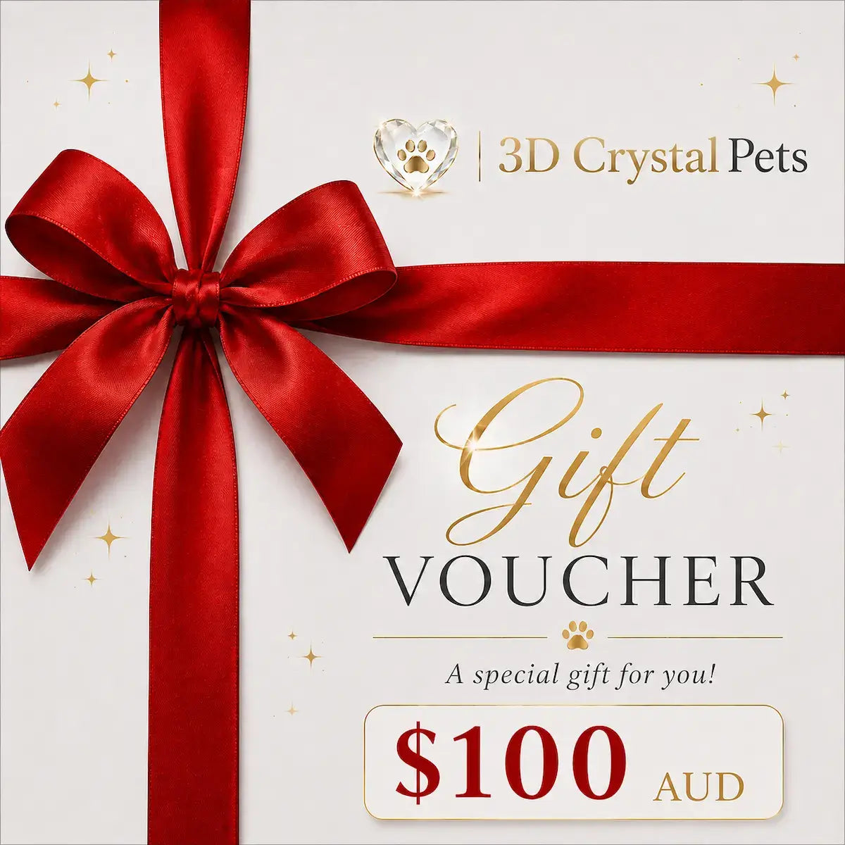 3D Crystal Pet Photo Gift Card / Gift Voucher