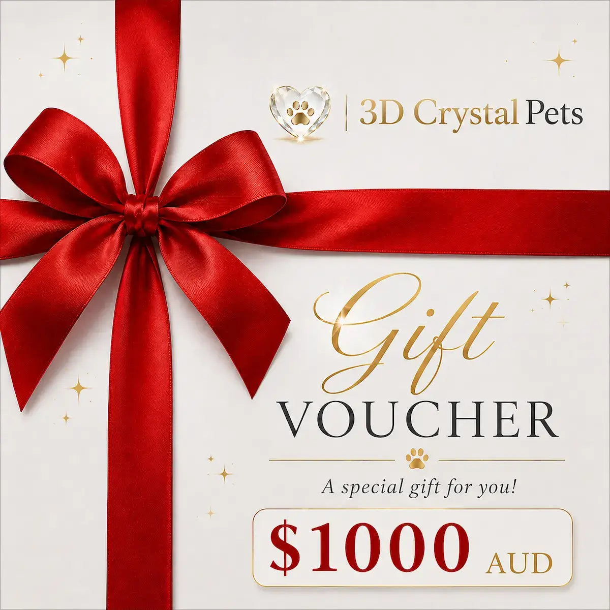 3D Crystal Pet Photo Gift Card / Gift Voucher