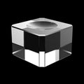 Clear crystal base for 3D crystal ball photo gifts, shown from an angled view