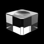Clear crystal base for 3D crystal ball photo gifts, shown from an angled view