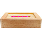 Rectangular wooden LED light base for 3D crystal photo gifts, warm display light