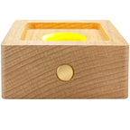 Square wooden LED light base for 3D crystal photo gifts, designed to brighten crystal engraving