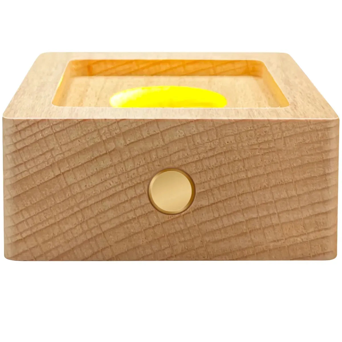 Square wooden LED light base for 3D crystal photo gifts, designed to brighten crystal engraving
