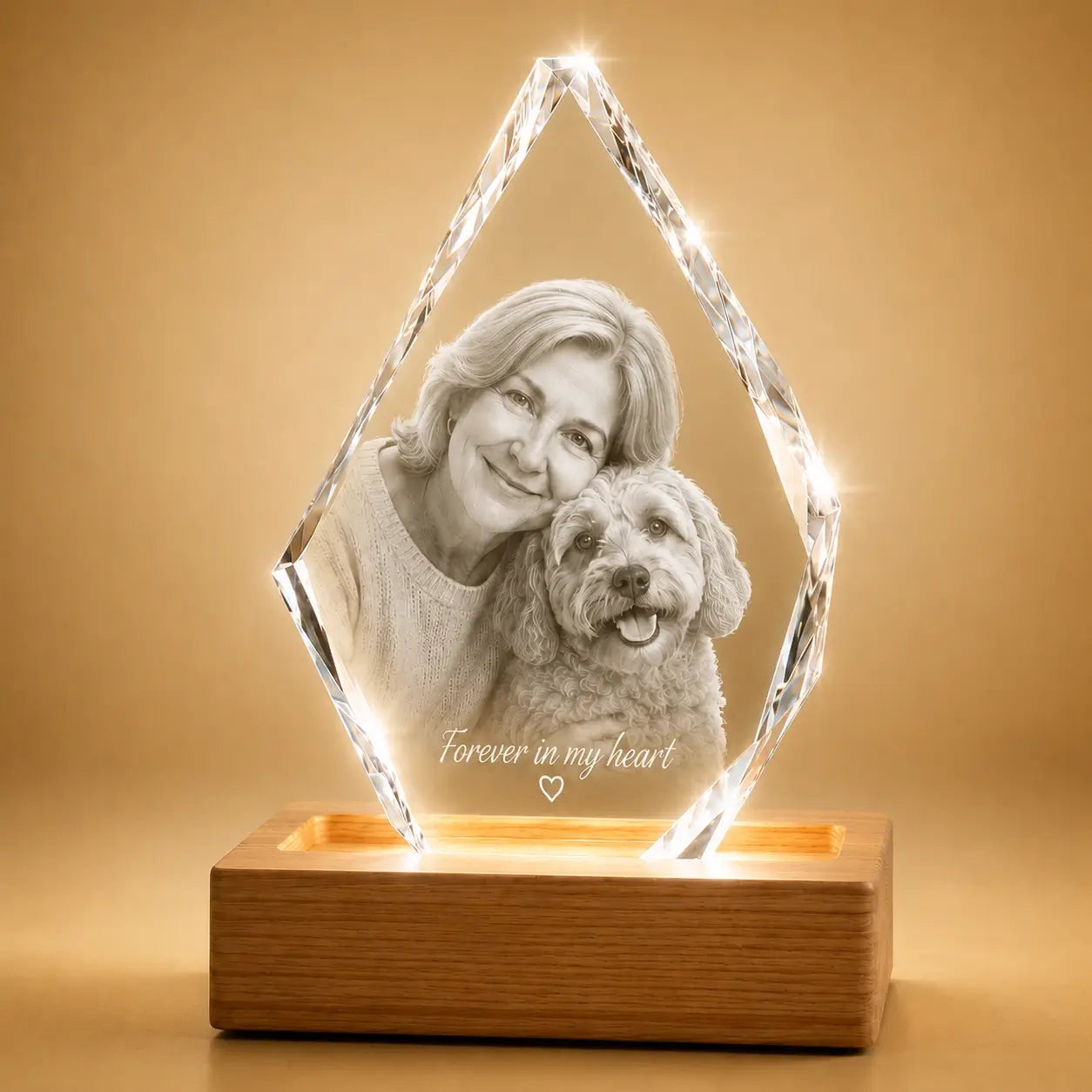 Crystal gifts for pet memories in Australia, ideal for personalised pet photo gifts.