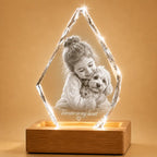 Custom 3D crystal pet memorial gift, a timeless crystal keepsake for beloved pets.