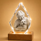 Custom pet memorial crystal gift, a meaningful personalised gift for remembering pets.