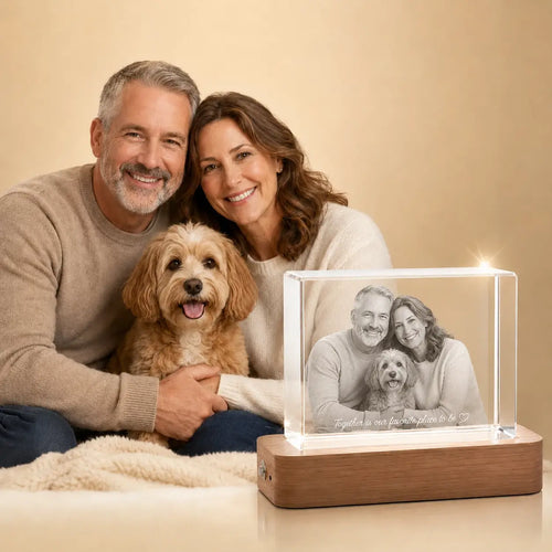 Custom pet memorial crystal landscape gift, a thoughtful personalised gift for beloved pets.