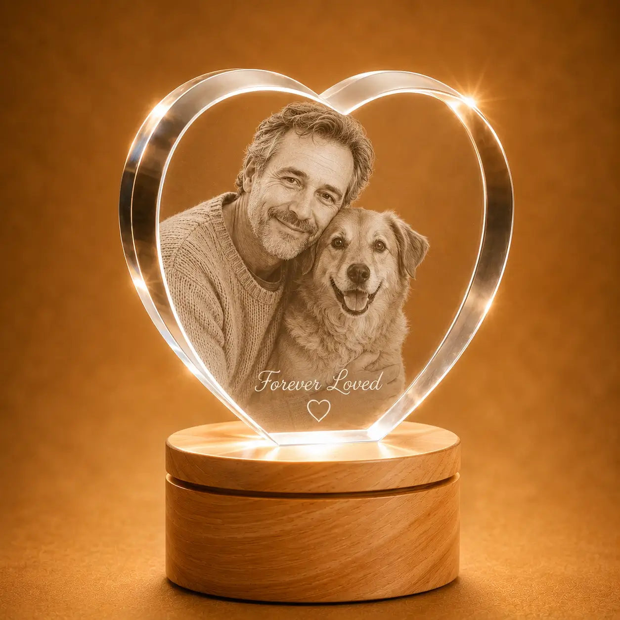 Custom pet photo crystal gifts in Australia, perfect for personalised gifts and memorial gifts.