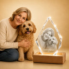 Custom pet photo crystal gift in Australia, ideal for personalised gifts and memorial gifts.