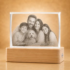 Family pet memorial gifts in 3D crystal Australia, created as lasting personalised keepsakes.