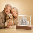 Personalised pet memorial crystal landscape, a meaningful crystal gift for remembering pets.