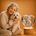Personalised pet memorial gifts in 3D crystal heart, ideal for meaningful remembrance gifts.