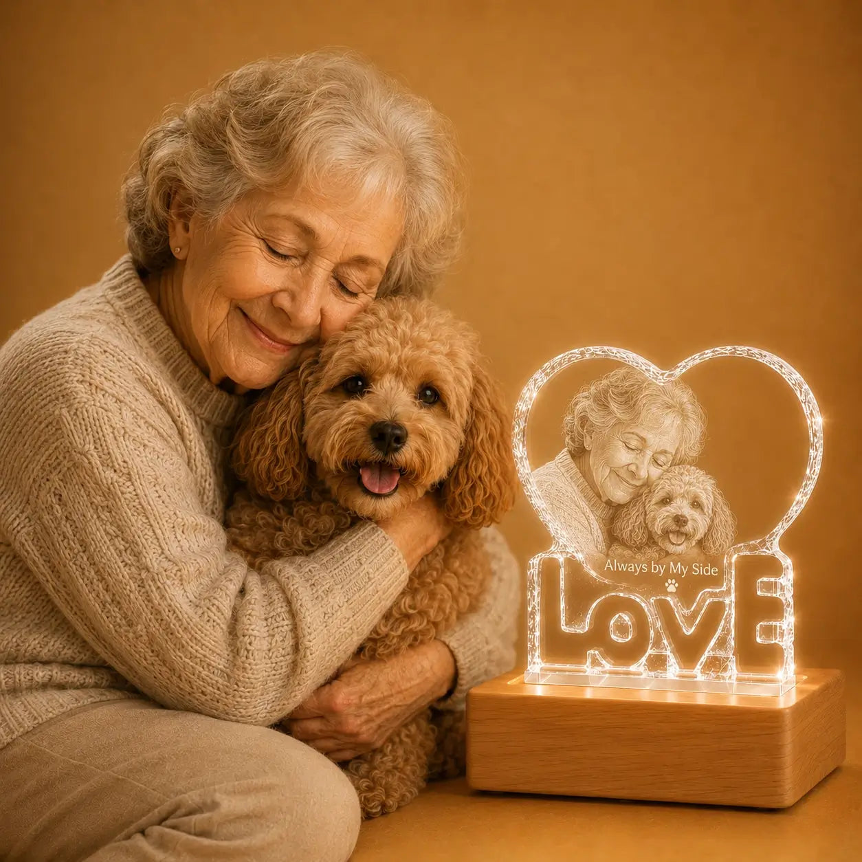 Pet memorial LOVE crystal heart gift, a heartfelt keepsake for remembering a beloved pet.