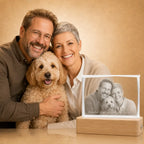 Personalised pet photo crystal gifts in Australia, suitable for crystal gifts and memorial keepsakes.