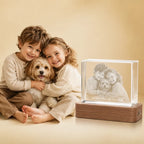 Personalised pet photo landscape crystal gift, perfect for pet photo gifts and memorial gifts.