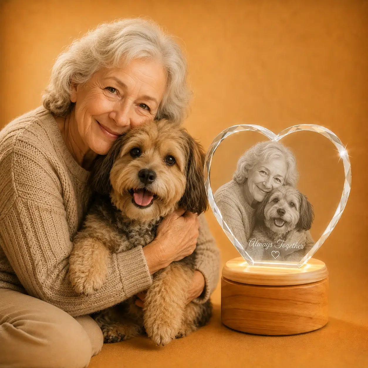 Pet memorial faceted crystal heart gift, a heartfelt keepsake for remembering a beloved pet.