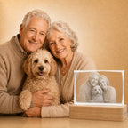 Personalised pet memorial gifts in 3D crystal landscape, perfect for meaningful remembrance gifts.