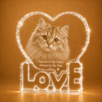 Pet memorial gifts in LOVE crystal heart Australia, designed as lasting crystal keepsakes.